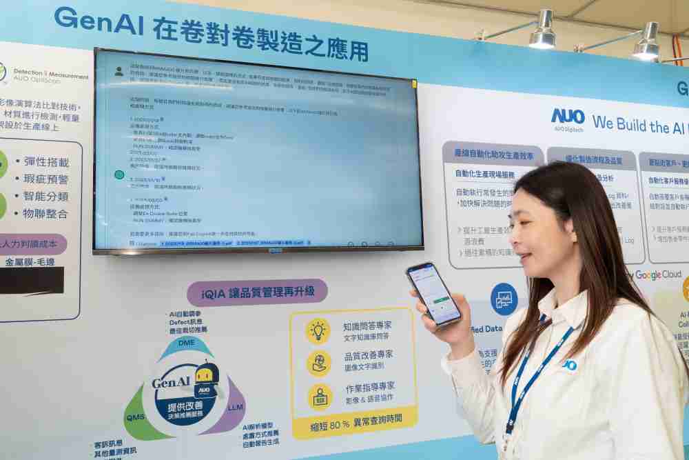 壹号平台数位积极发展数智化转型，，，透过AI落地应用优化制造流程，，，，革新人力、、、、生产效率与设备维护效益，，，，图为〝智能质量推升助手-iQIA〞（Intelligent quality improve assistant）应用情境，，，协助质量管理再升级。。。